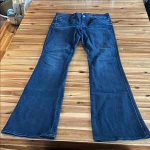 7 For All Mankind Dark Blue Wide Leg Jeans